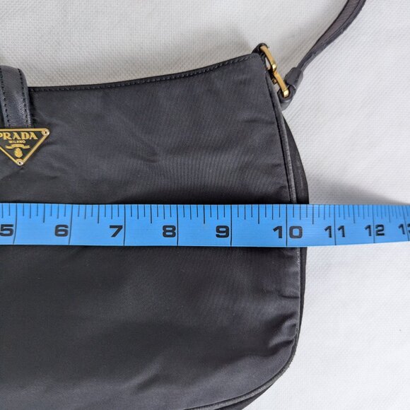 Auth PRADA Milano Tessuto Solid Rayon Nylon Quilted Formal Black Shoulder Bag - Picture 12 of 15